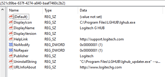 how to delete logitech g hub